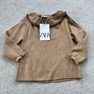 Zara tan collared sweater